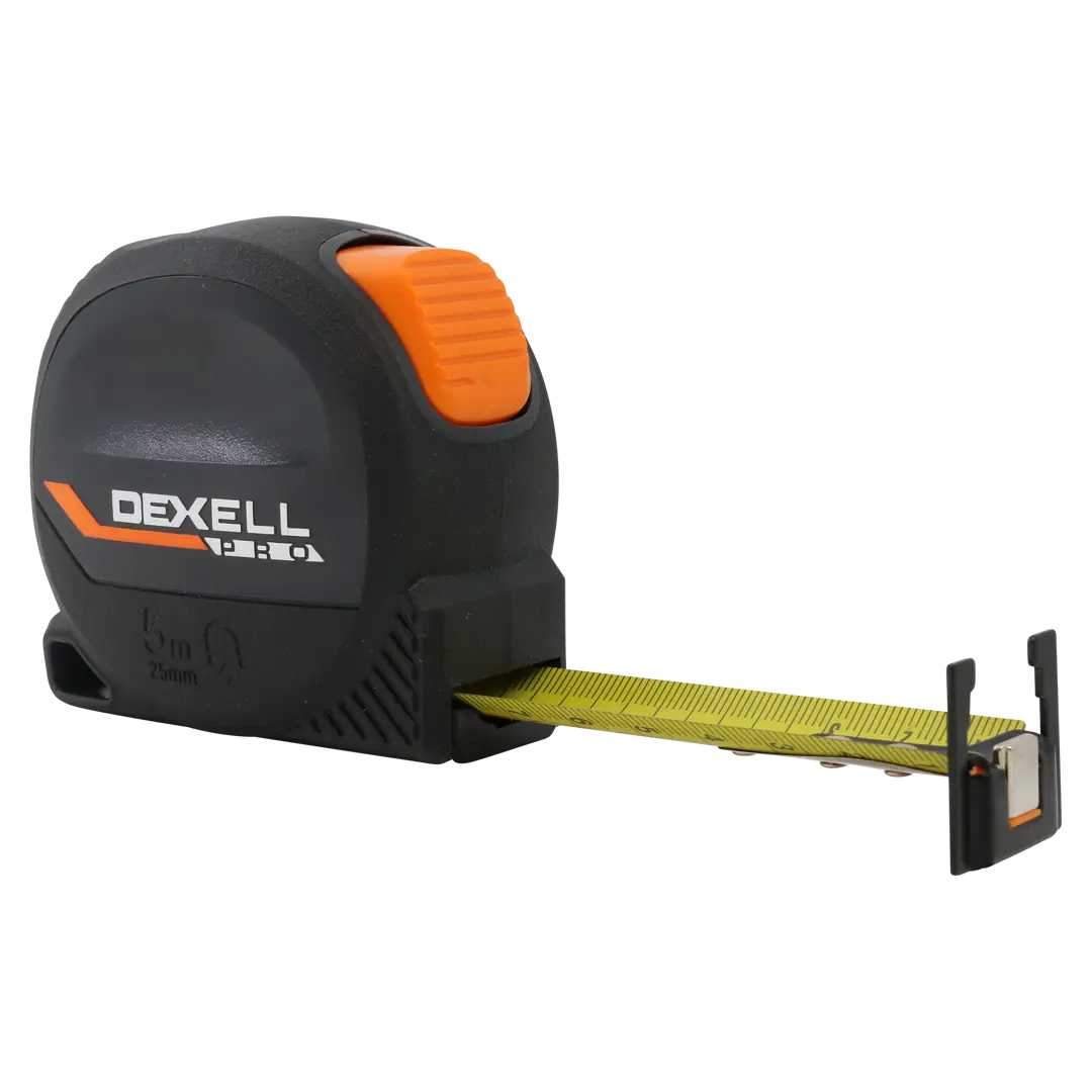 Рулетка Dexell к. Pro L2 5 м x 25 мм, магнитный наконечник, автоблокировка рулетка dexell l2 460622 5 м x 19 мм автоблокировка