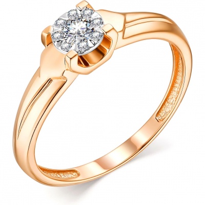 

Кольцо из красного золота с бриллиантом р. 18 АЛЬКОР 13715-100, 13715-100