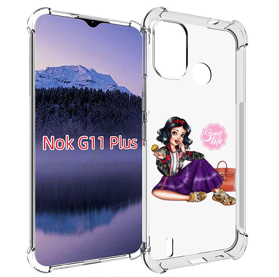 

Чехол MyPads Сладкая-жизнь женский для Nokia G11 Plus, Прозрачный, Tocco