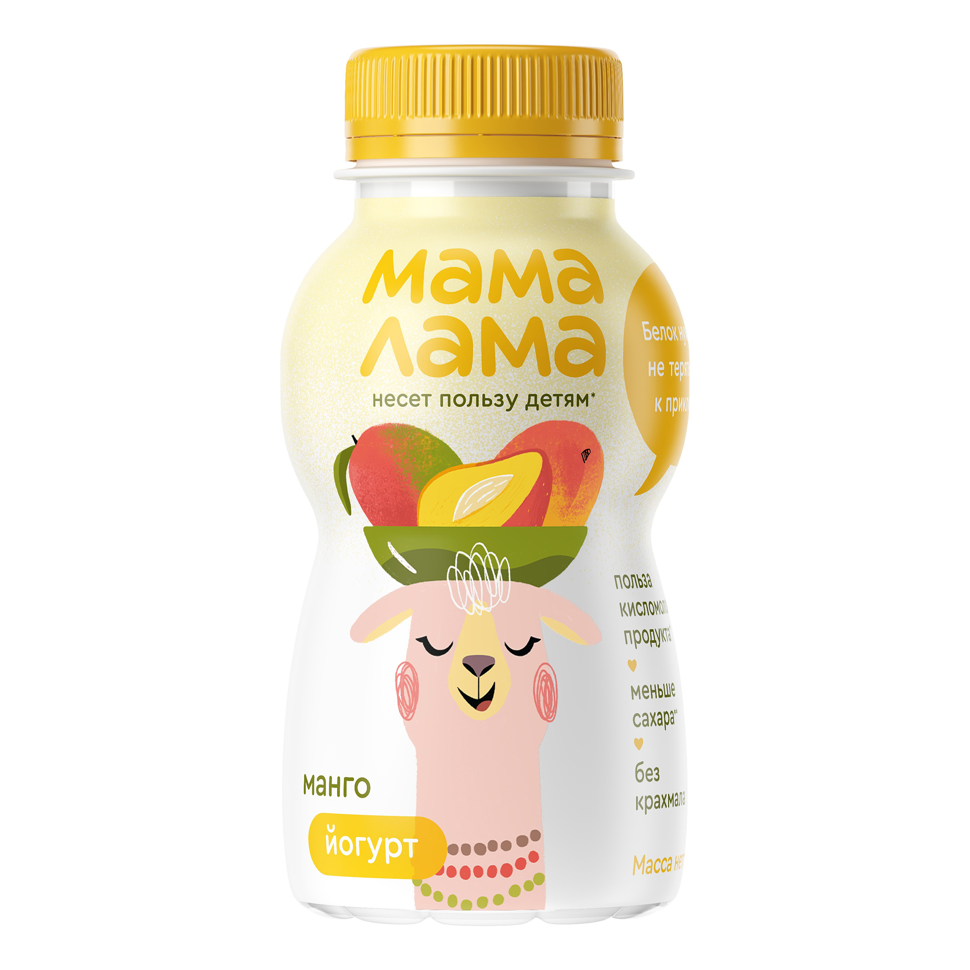 Питьевой йогурт для детей Мама Лама с манго с 3 лет 2,5% 200 г