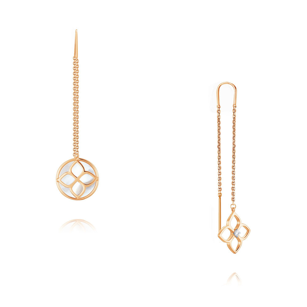

Серьги продевки из золота ADAMAS 25041105/01-А50Д-743, фианит, 25041105/01-А50Д-743