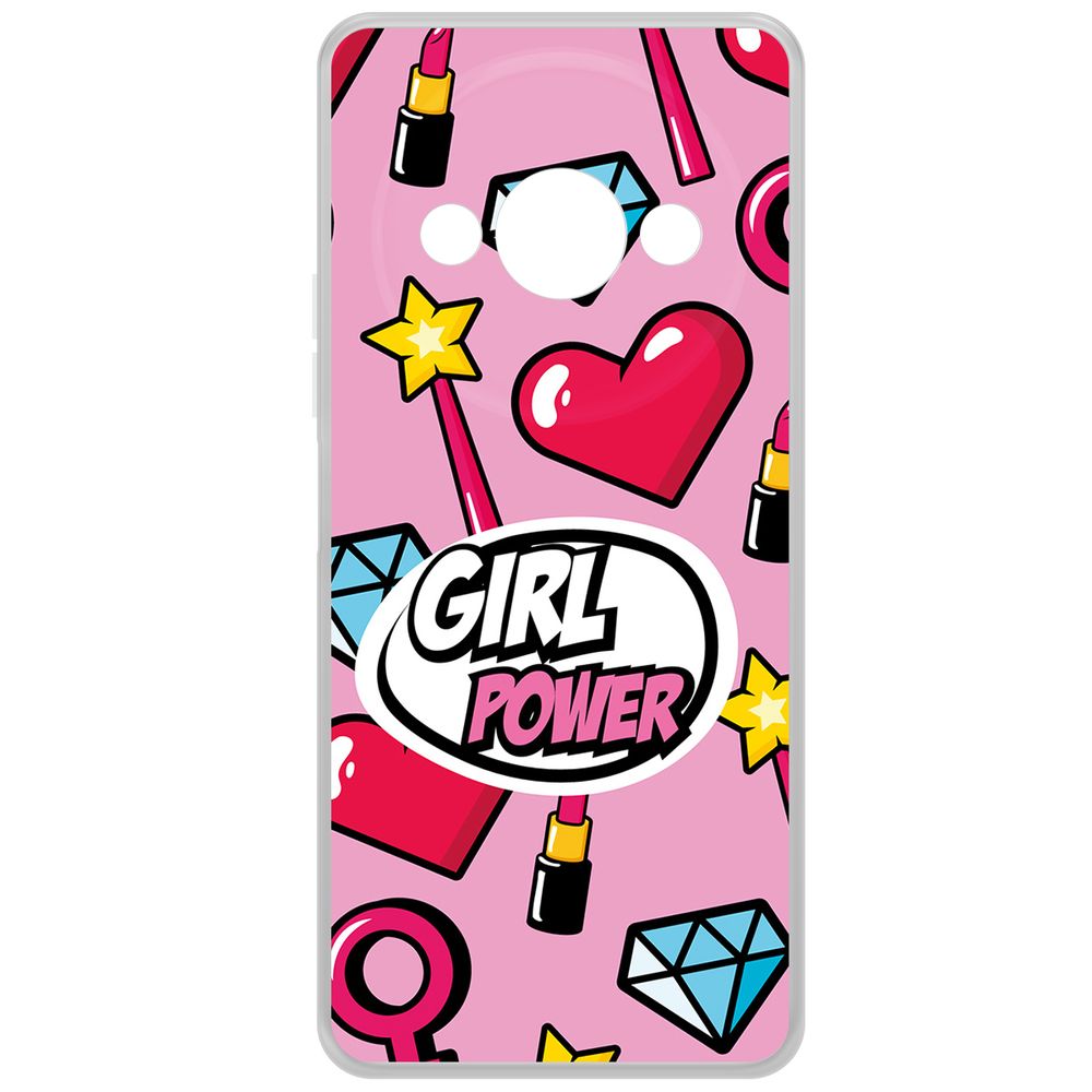 

Чехол-накладка Krutoff Clear Case Girl Power для Xiaomi Poco C61, Прозрачный