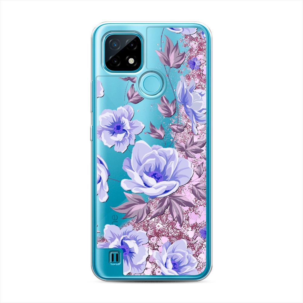 

Жидкий чехол с блестками "Цветочная фантазия 1" на Realme C21, 254994-1