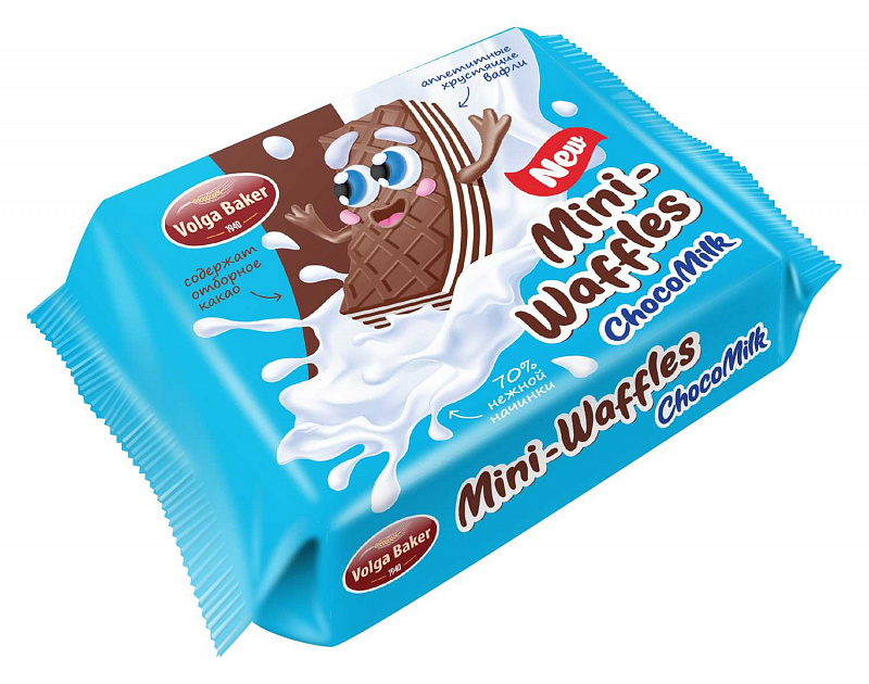 

Вафли Volga baker Mini-Waffles ChocoMilk с молочной начинкой 75 г