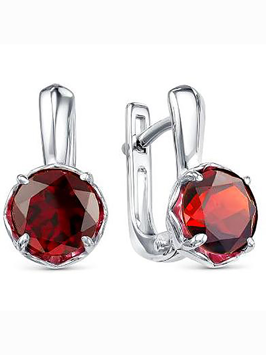 

Серьги с 2 гранатами из серебра Алкор серебро 02-1463_00ГР-00, 02-1463_00ГР-00