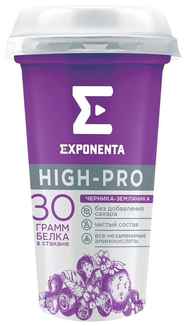 Кисломолочный напиток Exponenta High-Pro Черника-земляника 0% 250 г