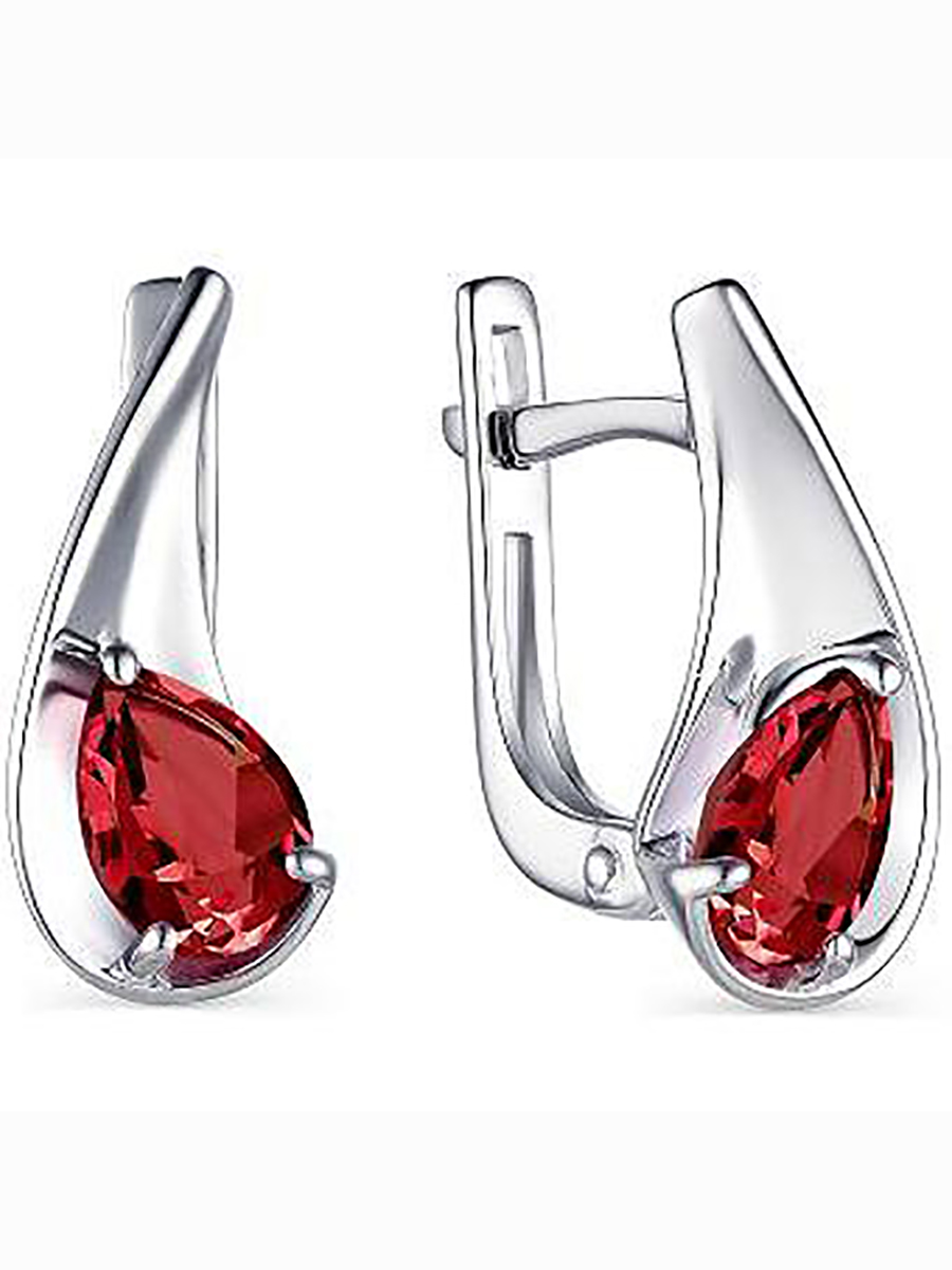 

Серьги с 2 гранатами из серебра Алкор серебро 02-1690_00ГР-00, 02-1690_00ГР-00