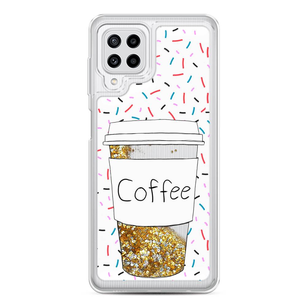 фото Чехол awog "coffee прозрачный стакан" для samsung galaxy m22