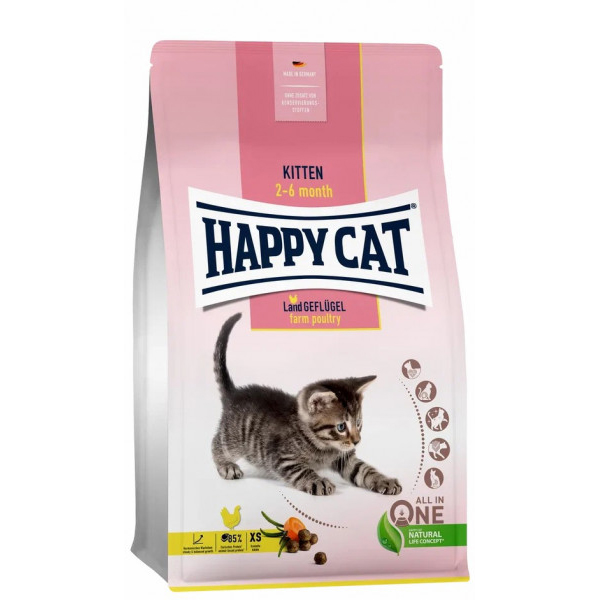 фото Сухой корм для кошек happy cat supreme, домашняя птица, 300гр