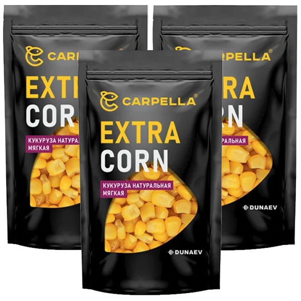 Кукуруза для рыбалки 3 уп Carpella EXTRA CORN МЁД 100гр/Рыболовные насадки на карпа