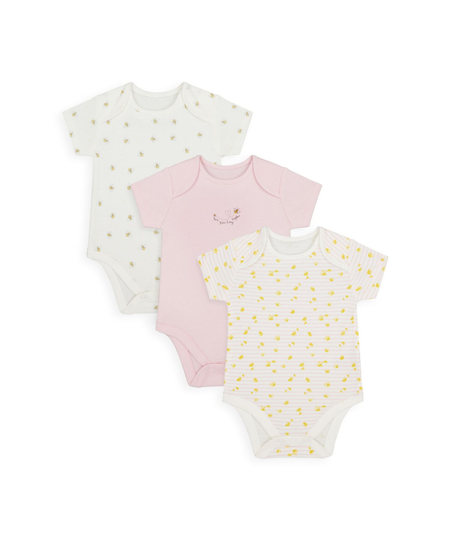 

Боди детское Mothercare MC-YA028, белый, розовый, 62, 3 шт, MC/YA028