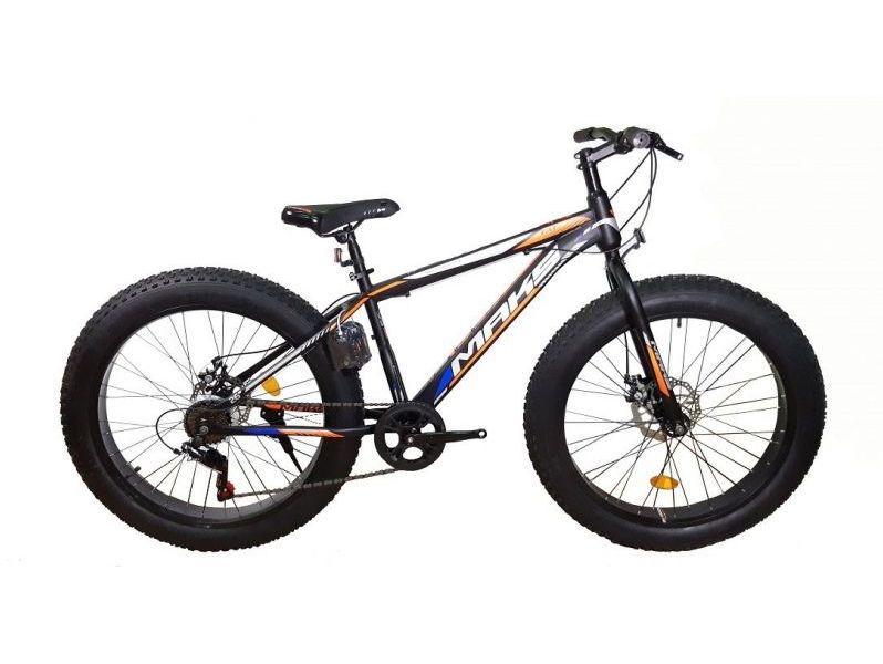

Велосипед MAKS BIG MD ФЭТБАЙК (ALU рама) (7-ск.) (рама 18) черный/оранжевый, колеса 26"