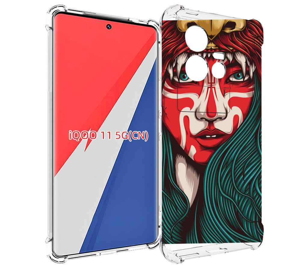 

Чехол MyPads девушка-в-маскировке для Vivo iQOO 11, Прозрачный, Tocco