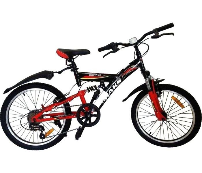 фото Велосипед maks soft v двухподвесный 6-ск. рама 14 красный колеса 20" max