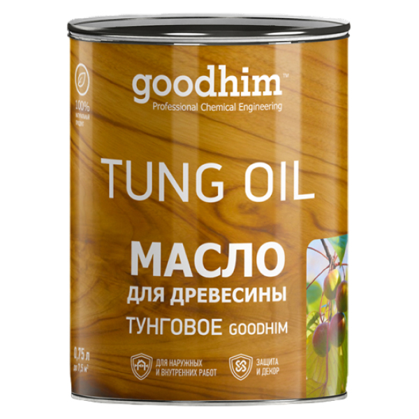 

Goodhim Масло для древесины ТУНГОВОЕ, 0,75 л 99238, Прозрачный