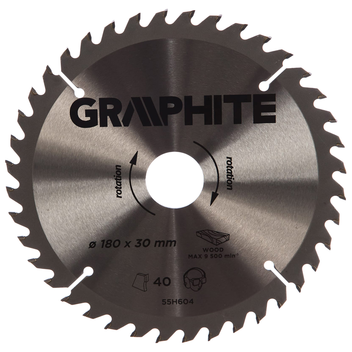 фото Graphite диск отрезной 180x30 мм, 40 зубьев 55h604