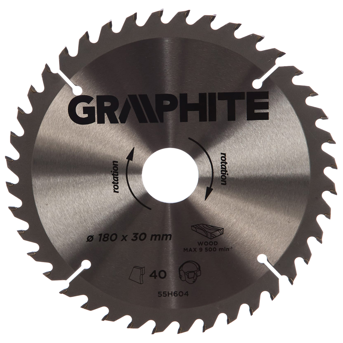 GRAPHITE Диск отрезной 180x30 мм, 40 зубьев 55H604