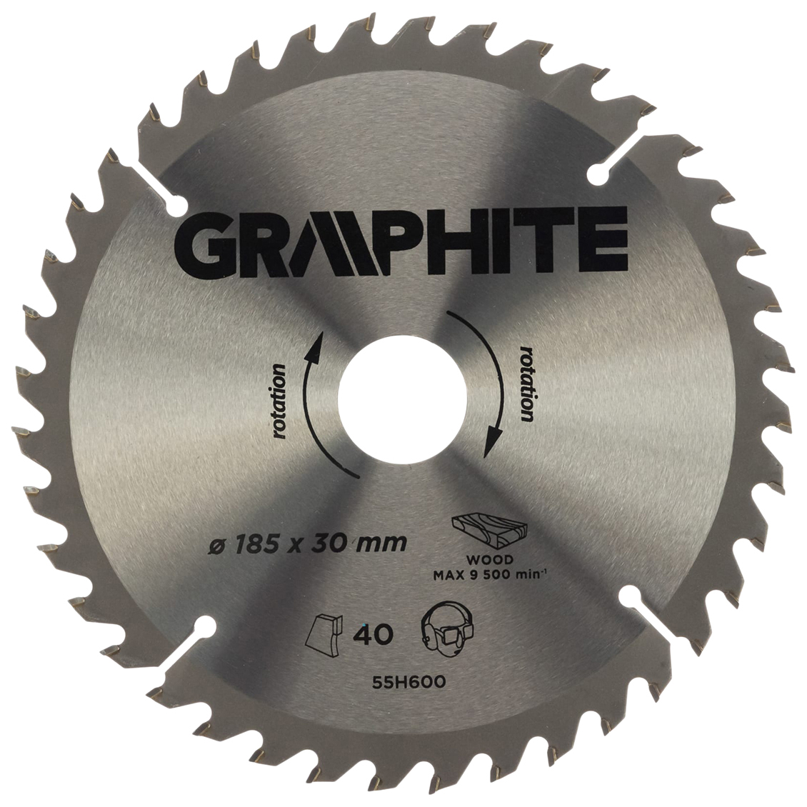 

GRAPHITE Диск отрезной 185x30 мм, 40 зубьев 55H600