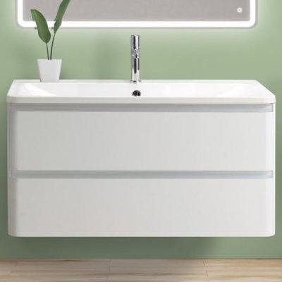 фото Belbagno тумба под раковину belbagno albano-1000-2c-so-bl подвесная bianco lucido