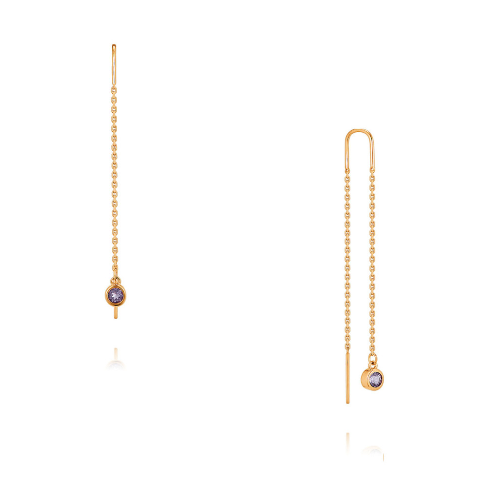 

Серьги продевки из золота ADAMAS 25041664/01-А50-653, аметист, 25041664/01-А50-653