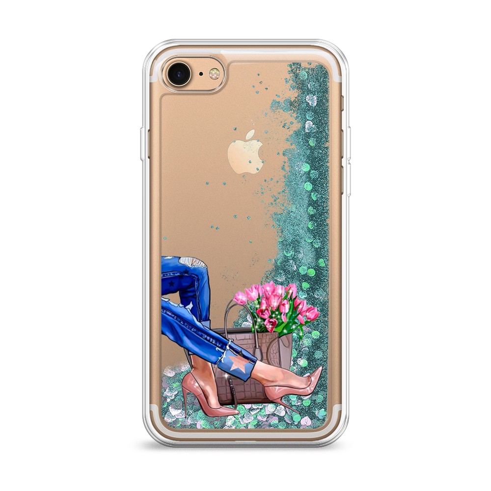 

Жидкий чехол с блестками "Каблучки" на Apple iPhone 8, 10895-1