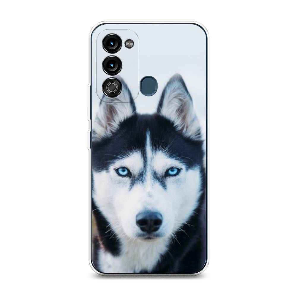 

Чехол на Itel Vision 3 "Хаски 2", Синий;белый, 3200850-1