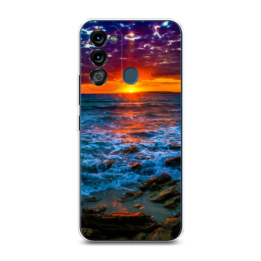 

Чехол на Itel Vision 3 "Закат 1", Оранжевый;синий, 3200850-2