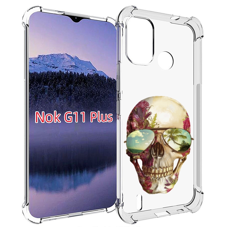 

Чехол MyPads Череп с очками для Nokia G11 Plus, Прозрачный, Tocco