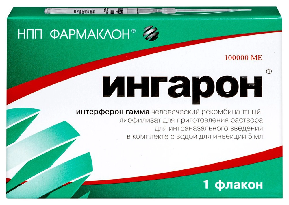 

Ингарон 100 тыс.МЕ N1 лиофилизат для приготовления раствора