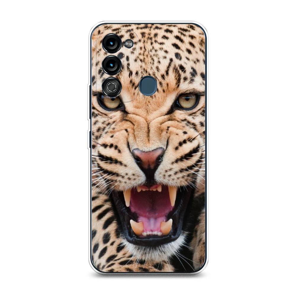 

Чехол на Itel Vision 3 "Леопард 3d", Бежевый;черный, 3200850-6