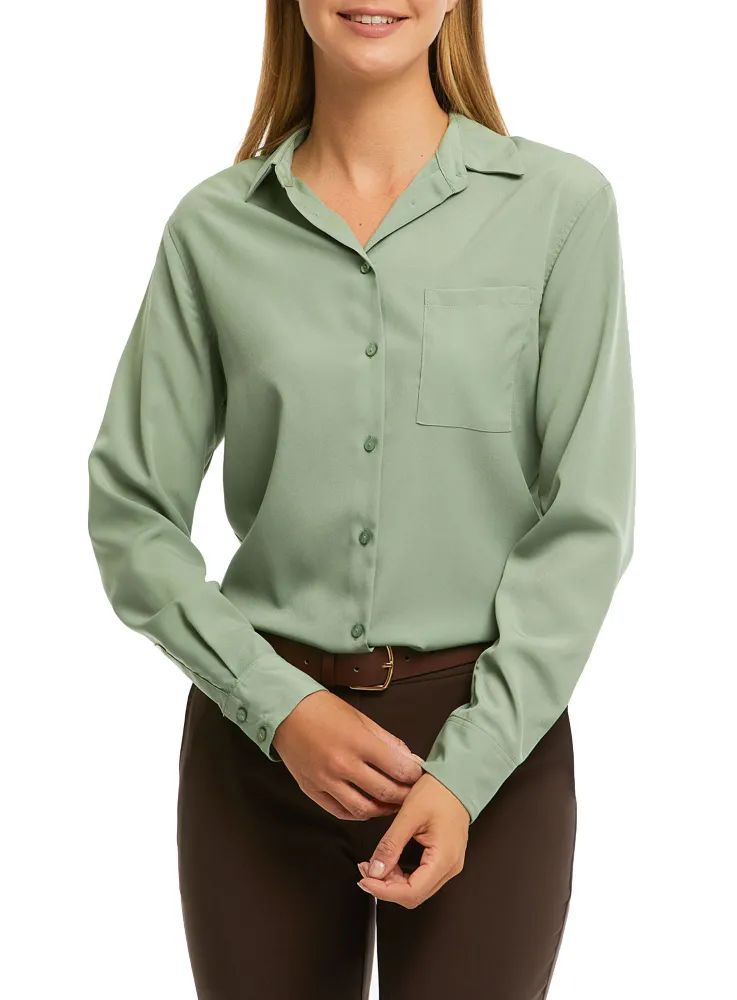 Блуза женская oodji 11411134-1B зеленая 44
