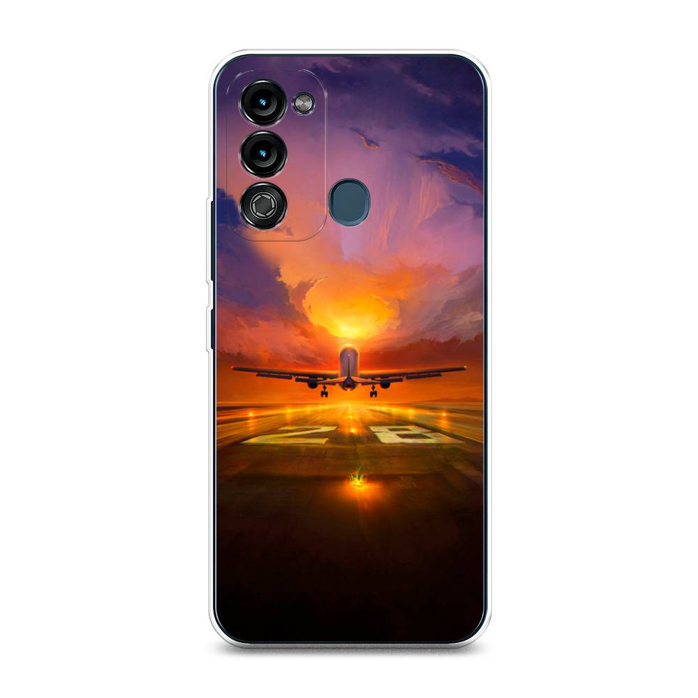 

Чехол на Itel Vision 3 "Самолет на посадке", Оранжевый;синий, 3200850-6