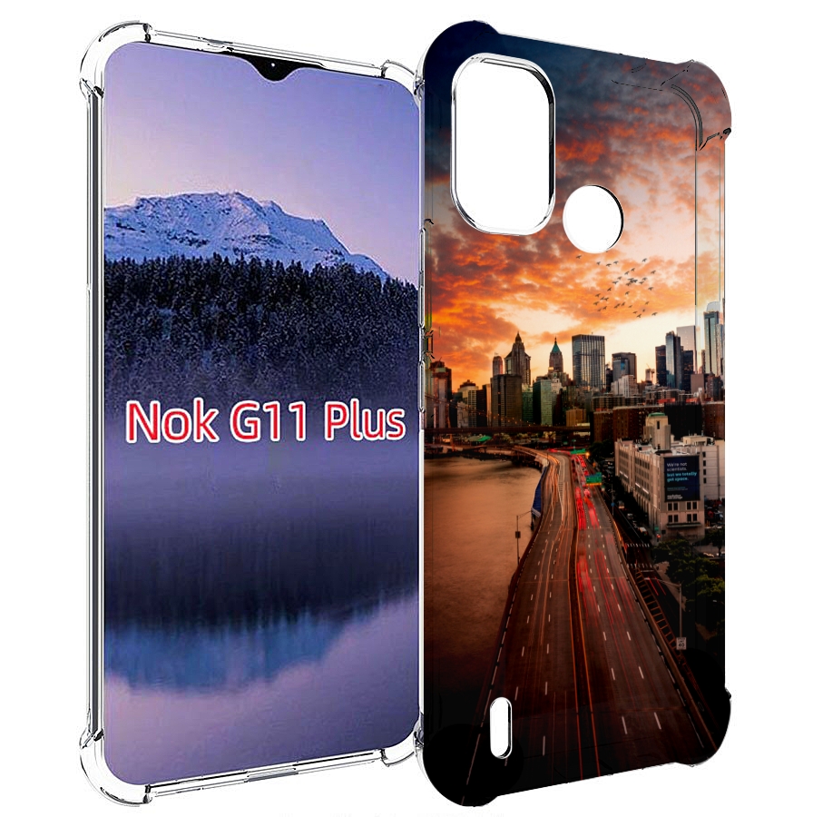 Чехол MyPads американский город фото для Nokia G11 Plus