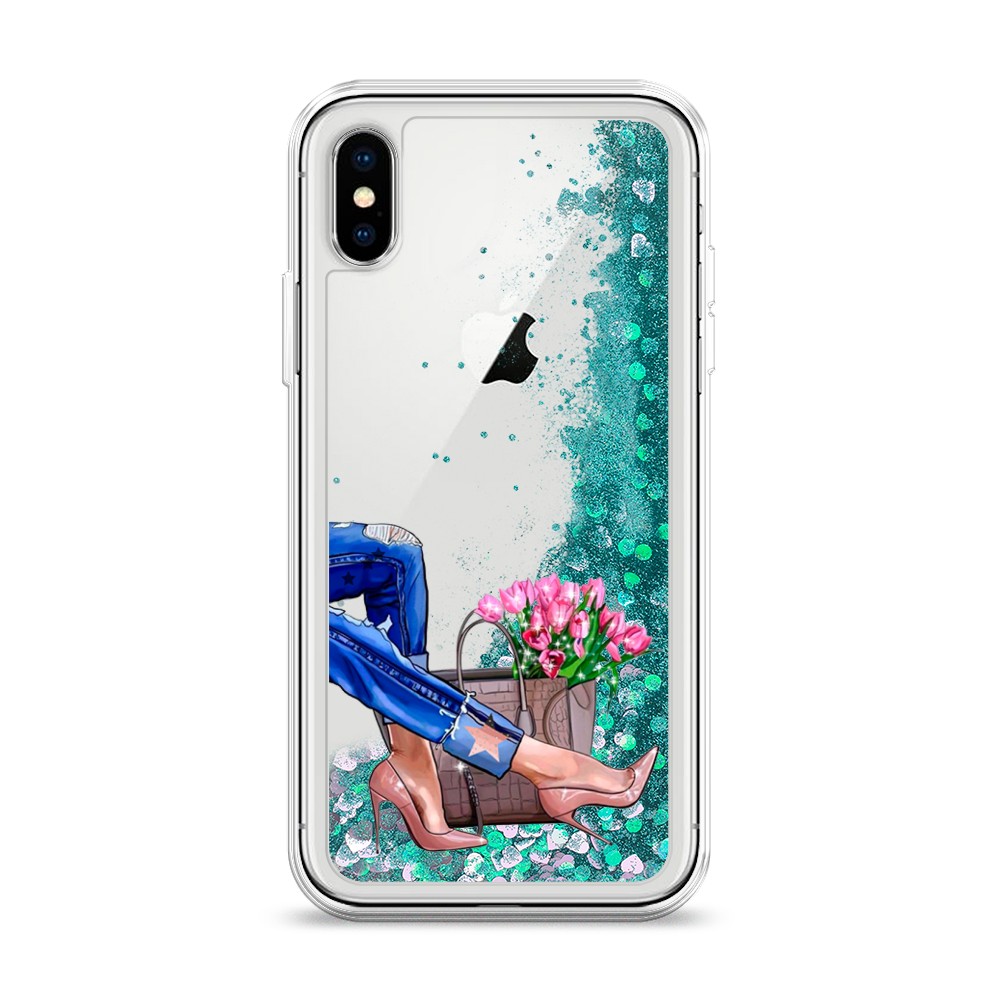 

Жидкий чехол с блестками "Каблучки" на Apple iPhone X (10), 11095-1
