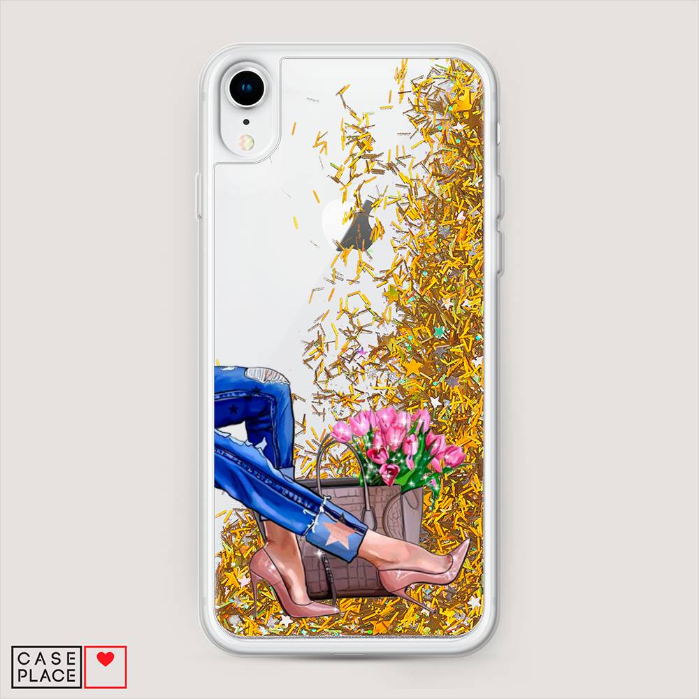 

Жидкий чехол с блестками "Каблучки" на Apple iPhone XR (10R), 12090-1