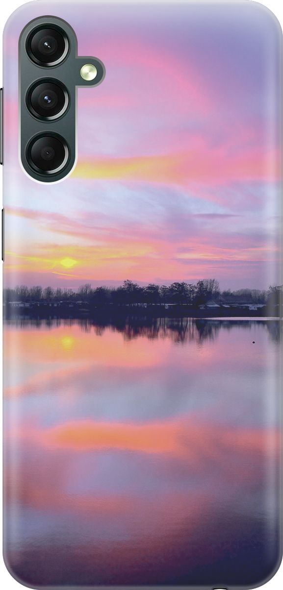 

Силиконовый чехол на Samsung Galaxy A24 с принтом "Зарево над рекой", Голубой;фиолетовый, 159515