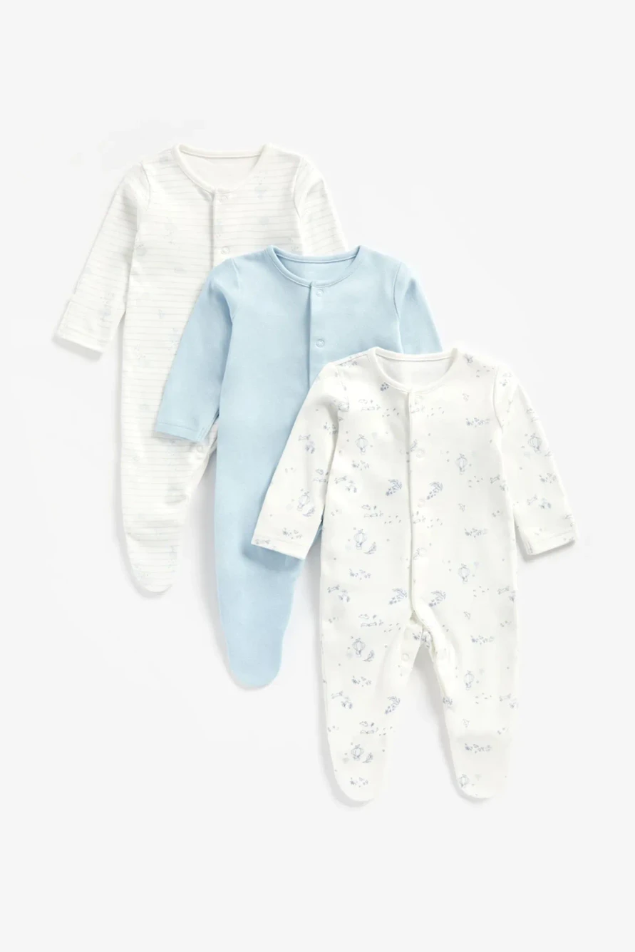 

Комбинезон детский Mothercare MC-ZA103, белый, голубой, 68, 3 шт, MC/ZA103