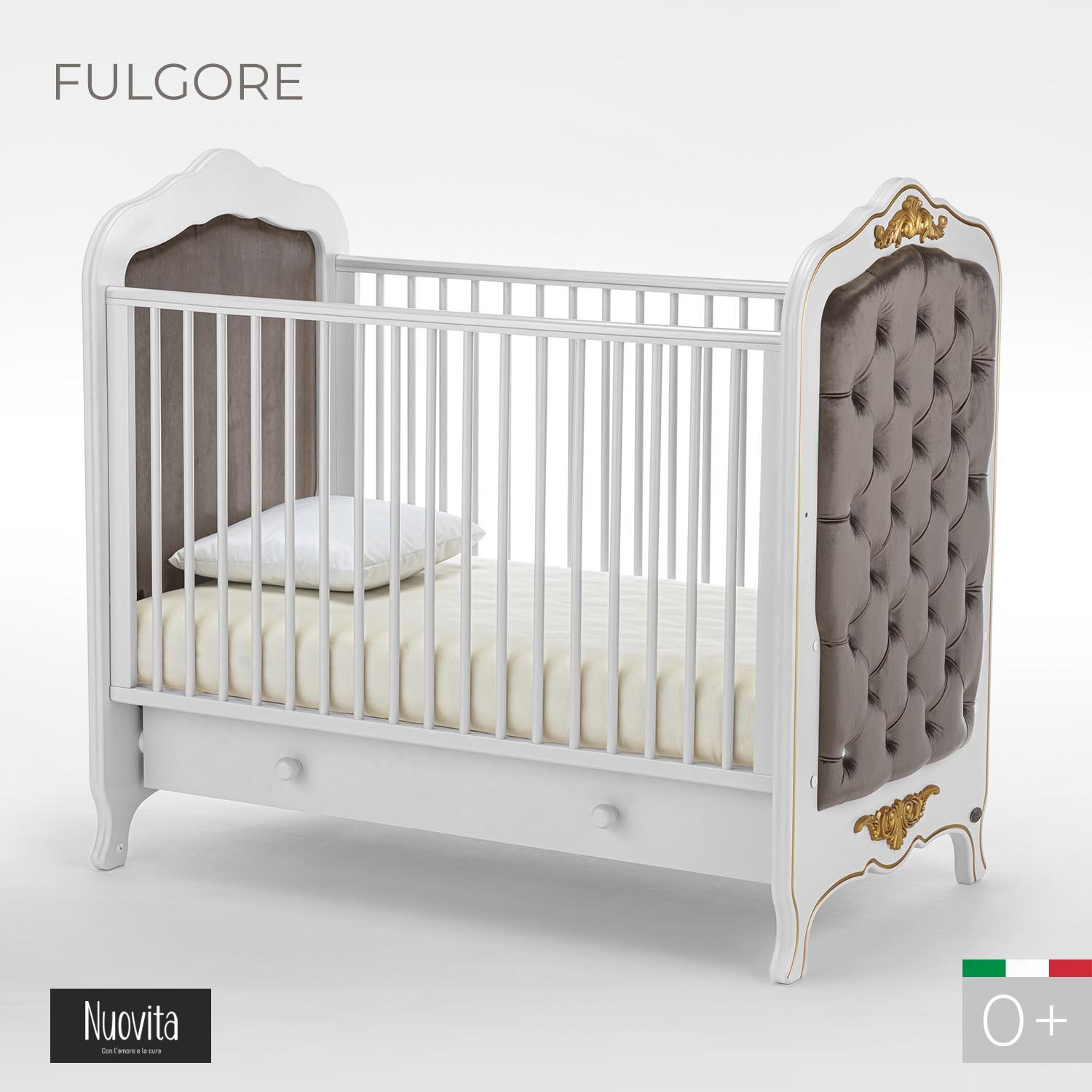 Детская кровать Nuovita Fulgore, белый шерстяная шапка с градиентным узором regina детская