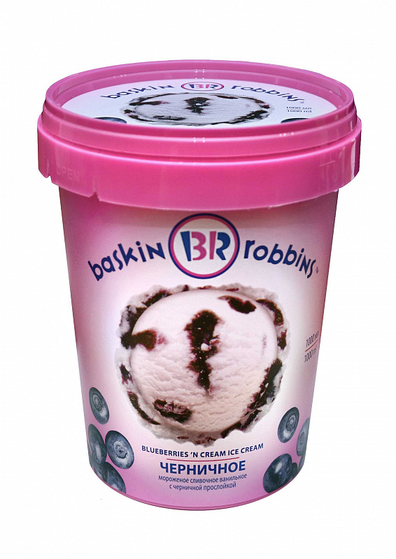 

Мороженое сливочное Baskin Robbins Черника со сливками 600 г