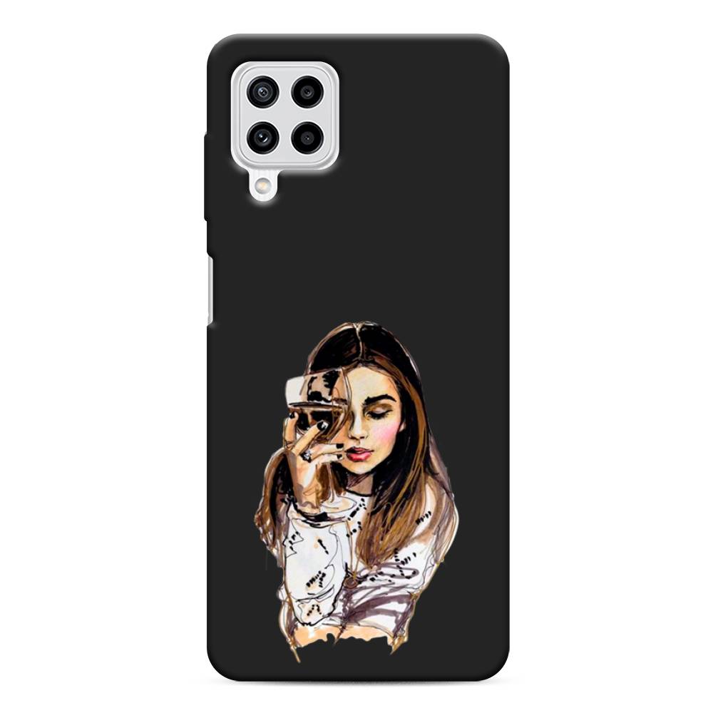 

Чехол Awog на Samsung Galaxy M22 / Самсунг M22 "Девушка с бокалом", Коричневый;прозрачный;бежевый, 2103452-1