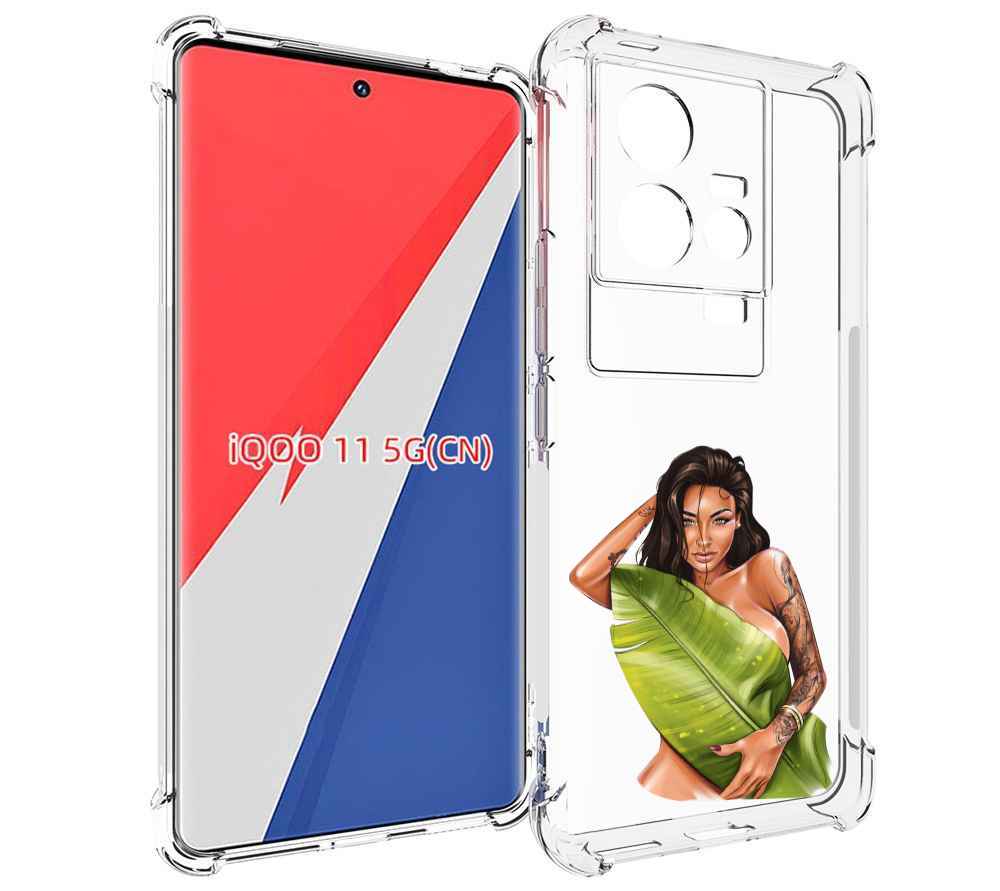 

Чехол MyPads девушка-модель-с-большим-листом женский для Vivo iQOO 11, Прозрачный, Tocco