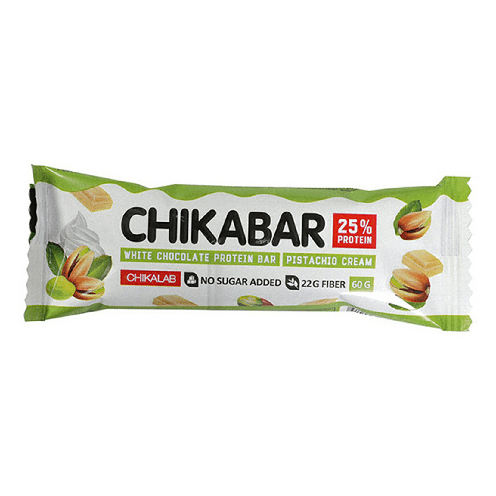 Батончик протеиновый Chikalab Chikabar Фисташковый крем в белом шоколаде 60 г