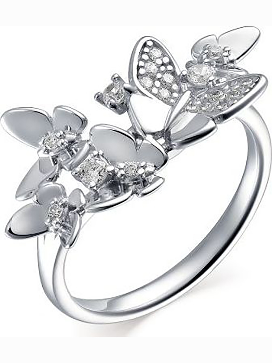 

Кольцо Бабочки с 17 фианитами из серебра р. 18 Алкор серебро 01-1714_00КЦ-00, 01-1714_00КЦ-00