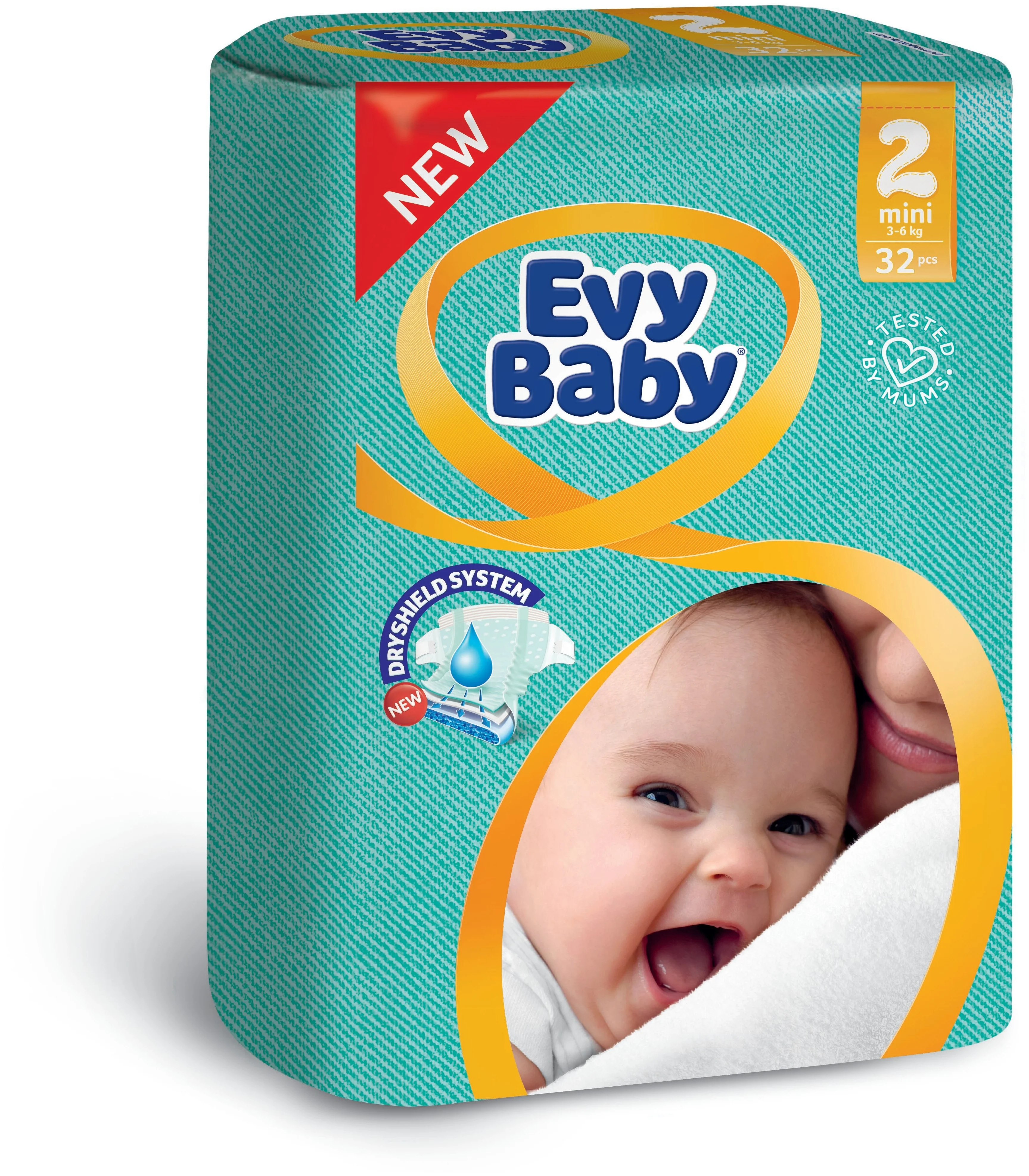 фото Подгузники для новорожденных evy baby mini 2 (3-6 кг), 32 шт.