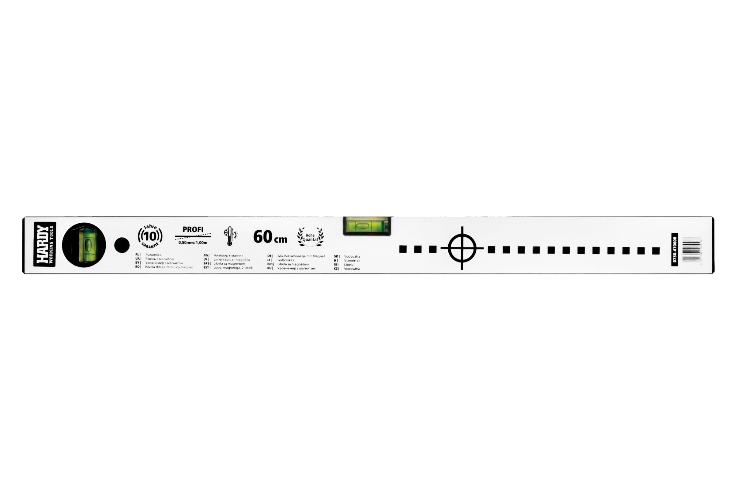 HARDY Уровень серия 47, алюминий 80 см 0730-470800