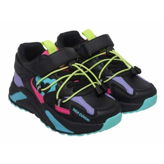 

Кроссовки Indigo Kids для девочек, размер RU 31, черные и мультиколор, 95-200B, Черный;разноцветный, 95-200B