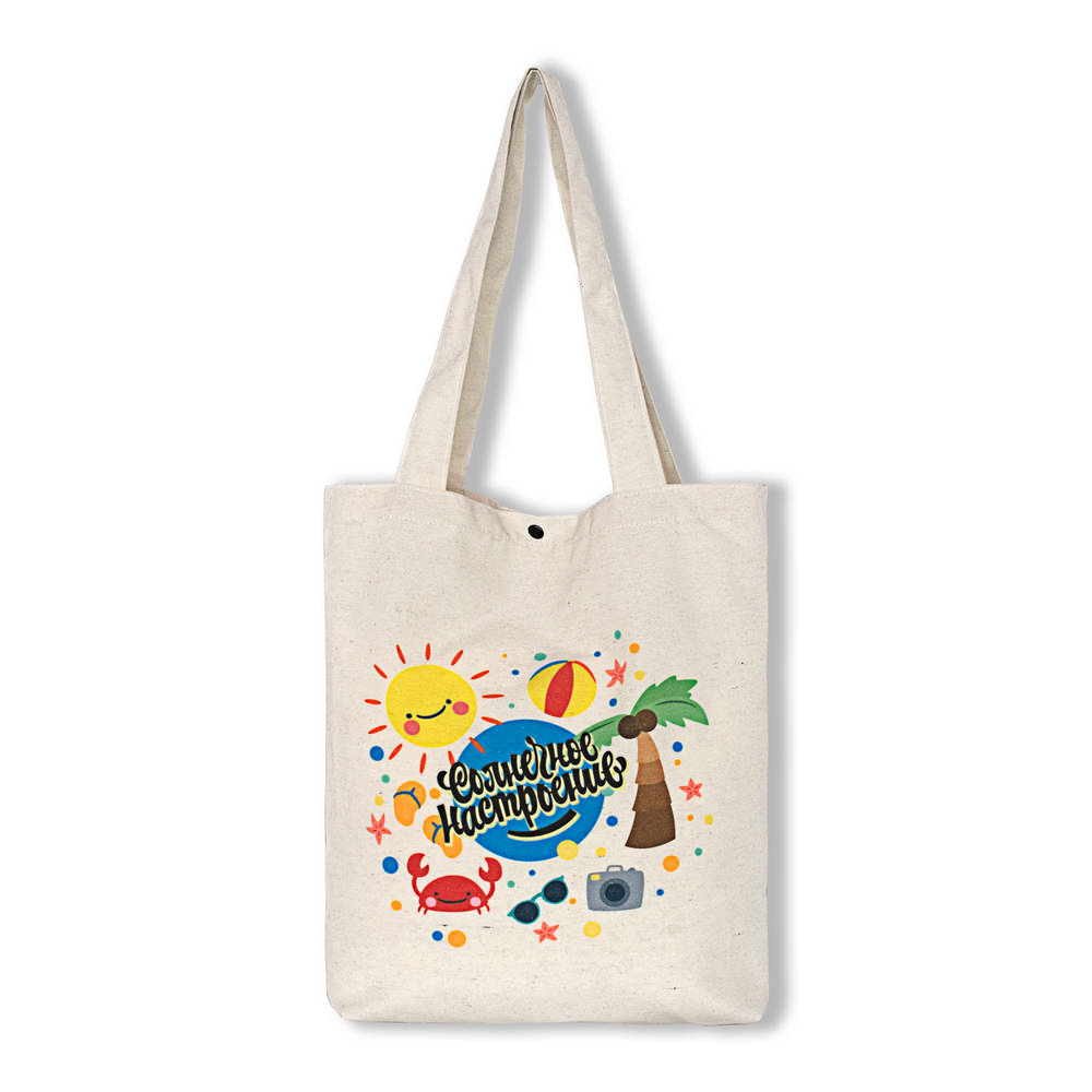 фото Пляжная сумка женская штучки, к которым тянутся ручки 19пс, солнечное настроение, солнышко