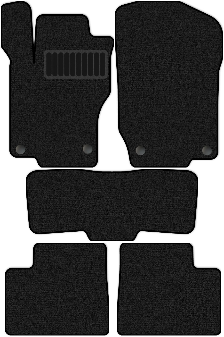 фото Коврики в салон комфорт для mercedes-benz m-class 2 2005 - 2011, 5 шт. черный, текстиль allmone