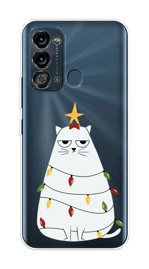 

Чехол на Itel Vision 3 "Котик в гирлянде", Белый;красный;желтый, 3200850-1