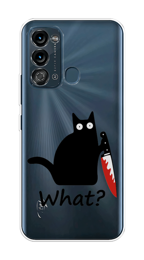 

Чехол на Itel Vision 3 "Котик с ножом", Черный;красный, 3200850-6